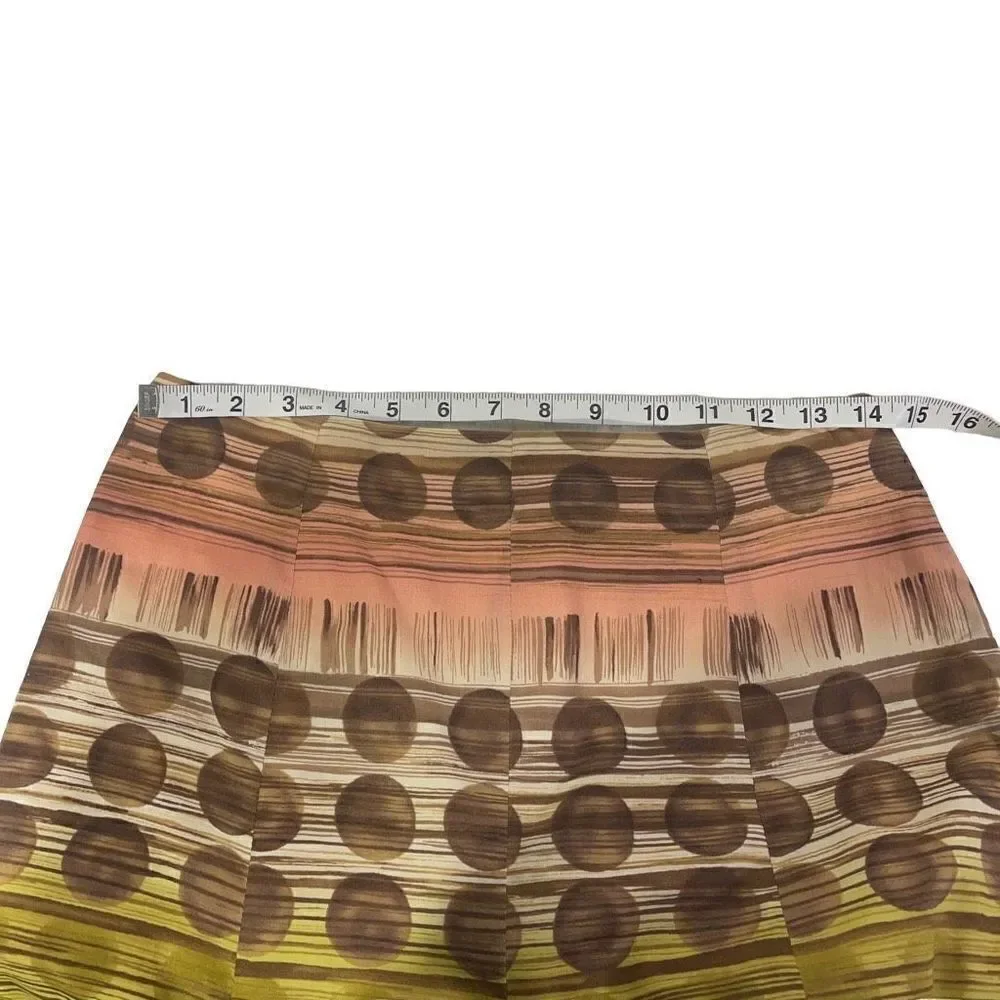 Talbots Women's Vintage Multicolor A-line pleated ruffle Skirt Size Petite 6